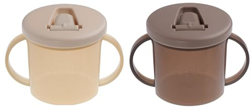 Vital Baby Hydrate Free Flow Cup 200ml, First Sippy Cup 4m+, Flip-Down Spout, EarthSmart Biodegradable, Easy-Grip & Dishwasher Safe, BPA-Free, 2 Pack