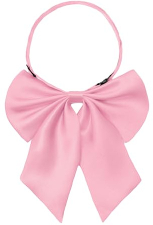 Gsyziux Bow Tie for Women Pre-Tied Adjustable Ladies Bowtie Solid Color Female Womens Bow Tie for Party Office School Prom (Pink)