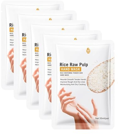 5 Pairs Hand Mask, Maschera per Mani Guanti Idratanti per la Cura Delle Mani Maschera, Nutre in Profondità la Pelle, Previene la Secchezza Cutanea, Illumina il Tono Della Pelle