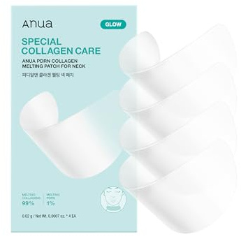 Anua PDRN Collagen Melting Patch for Neck, Lifting and Firming, Thin Film Patch for Neck Fine Lines & Forehead, Plumping Effect with Salmon DNA, Korean Skincare, 0.02g x 4EA