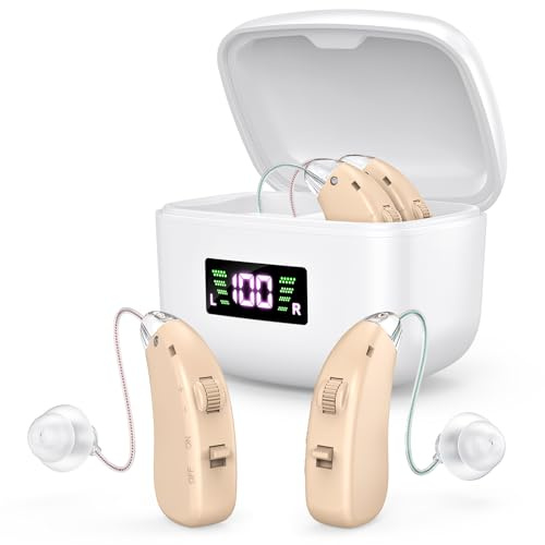 Rechargeable Sound Amplifier, Behind the Ear Sound Amplifier, Lightweight Ergonomic Design Surround Sound