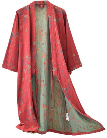PRINCESS BRIDE Conjunto de pijama de gasa de algodón jacquard japonés Yukata suave, bata de baño, camisón transpirable para mujer