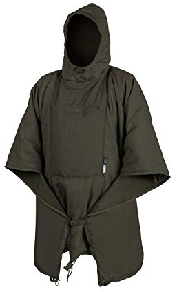 Helikon-Tex Swagman Roll Military Poncho, Bushcraft Line - Multi-purpose Rain Poncho & Emergency Wrap - Survival and Military Gear - Woobie Blanket & Jacket (Taiga Green)