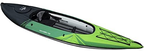 AQUAGLIDE Navarro 130 Convertible Inflatable Kayak with Drop Stitch Floor- 1 Person Touring Kayak without Cover, Green