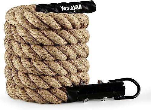 Yes4All Gym Climbing Rope for Fitness & Strength Training, Climbing Exercises & Home Workouts, 20ft