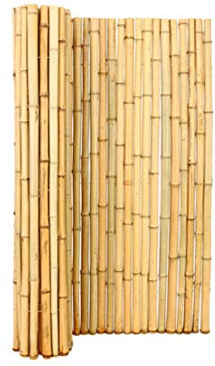 Valla enrollable de bambú Bali Big 180 x 200 cm de grosor de caña de bambú con 3,5 – 5 cm de diámetro, estera de bambú, 1,8 m x 2 m