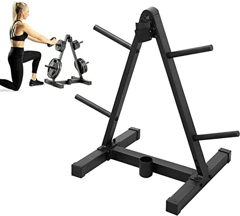 Support pour haltères, arbre de poids olympique, support pour disques d'haltères avec 4 supports pour haltères, de rangement pour disques de poids, pour intérieur, salle de sport, fitness