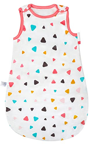 MOEMOE BABY 0.5 Tog Sleeping Bag Baby Sleeping Bag Muslin Sleeping Bag Summer Sleep Bag Toddler Sleeping Bag Sleep Sack Sleeveless Wearable Blanket for Girls Boys,Triangle,L