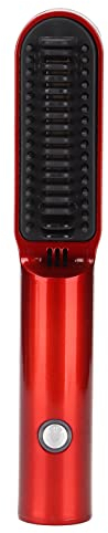 Mini-Haarglätter Haarglättungsbürste Wiederaufladbarer USB-Haar-Styling-Kamm Schneller Keramikerwärmung Glattes und Lockiges Haar Zweizweck Glättungskamm für Reisen zu Hause