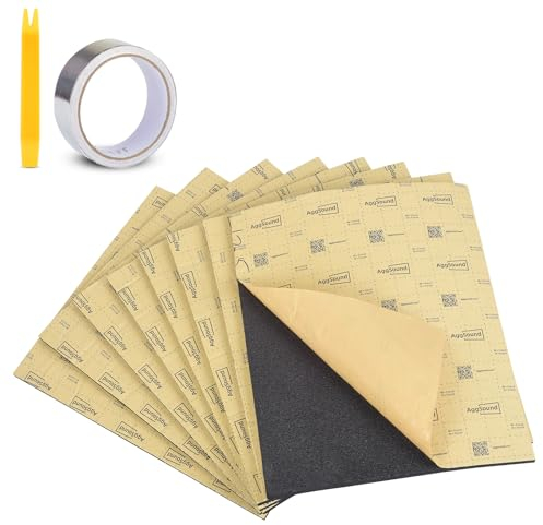 AggSound 10mm Isolante acustico per auto, Auto fonoassorbente, materiale fonoassorbente in schiuma a cellule chiuse – protezione termica per cappa isolante(0,93㎡)