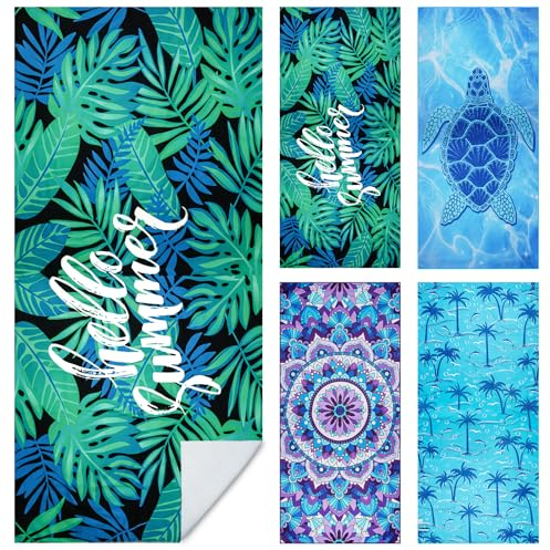 flintronic 1PCS Toalla Playa Grande, 160 * 80cm Toalla Microfibra Prevención de Arena, Toallas de Playa Ligera y de Secado Rápido, Aplicable a Playa, Viajes, Sauna, Gimnasio