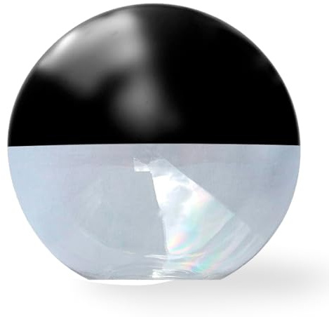 EXTRUMOL - Bola Farola Anticontaminación Lumínica - Recambio - Exterior - Policarbonato Transparente Incoloro - Negro - Medida: Ø 45 cm - Boca: Ø 17 cm
