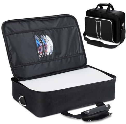 Custodia per PS5, Custodia Da Trasporto per PS5 Custodia per PS5 Custodia da Viaggio per Controller e Accessori PS5 Borsa a Tracolla Protettiva Compatibile con la Console PS5 con Tracolla Regolabile