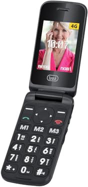 Trevi FLEX PLUS 90 4G Telefono Cellulare Senior a Conchiglia con Tasti Grandi, Doppio Display, Tasto SOS, Ripetizione Numeri, Radio FM, Wireless, USB-C