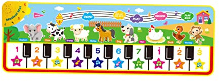 IMIKEYA Tappeto Musicale per Ragazzo Ragazza Animali Gioco Educativo Pieghevole in Abs e Poliestere Sviluppo Cognizione Colore per Ragazzo Ragazza Piccoli Colore Casuale