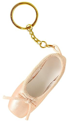 YIBOZI Delicate Satin Pointe Shoes Keyring Mini Ballet Accessories Cute Keychain Charm Chain Bag Pendant for Dance Enthusiasts Ballet Shoe Shape Keychain