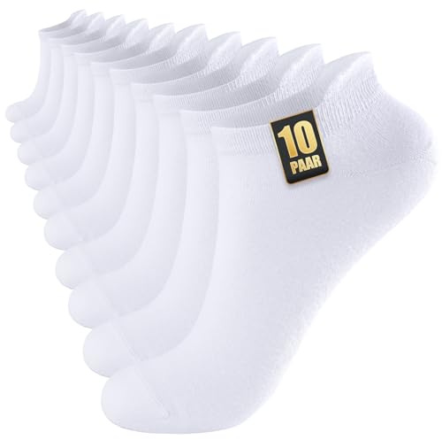 SockWaddles 10/20 Par Sneakersockor Herr Dam, Anti-Svett Korta Sockor, Bomullssportstrumpor, Andningsbara Löparstrumpor Unisex Svart Vit Grå
