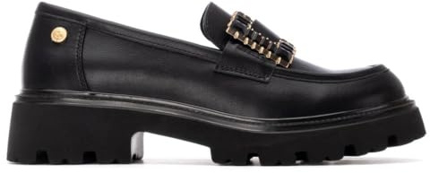 XTI - Mocasines Mujer Negro - Calzado Cómodo y Versátil - Moda Casual - Modelo 14442902 (Talla 39)