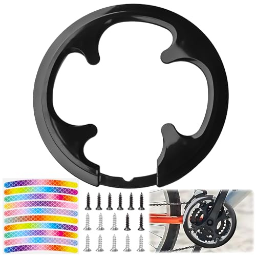 Rbleote Kettenschutz Mountainbike, Kettenschutz Fahrrad, Inklusive 8 Schrauben und 10 Reflektoraufklebern, Passend für Mountainbikes und Rennräder mit 42–44 Zähnen Usw
