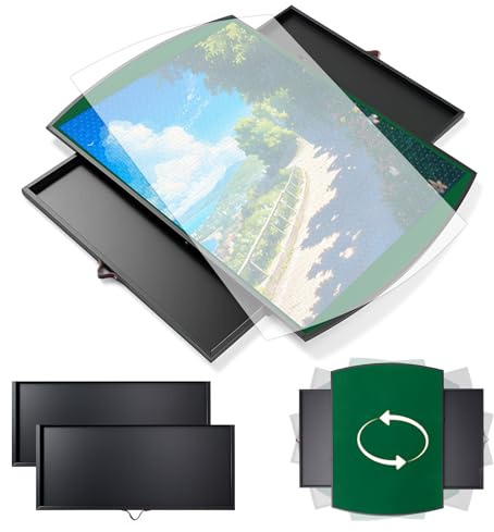 Xubialo Planche de Puzzle rotative 1500 pièces avec Couvercle et 2 tiroirs, rotative à 360°, 86 x 64 cm, Planche de Puzzle Portable, Convient pour Les Adultes Fans de Puzzle
