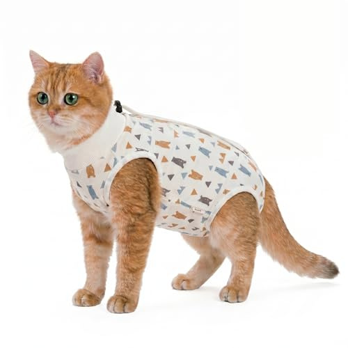 Cat Surgery Recovery Suit, Soft Breathable Cat Onesie Post Surgery
