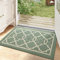 DEXI Door Mat 50 x 80 cm, Doormat Indoor Dirt Trapper Non-slip, Machine Washable Entrance Rug Floor Mat, Super Absorbent Inside Front Door Mat Carpet, Green