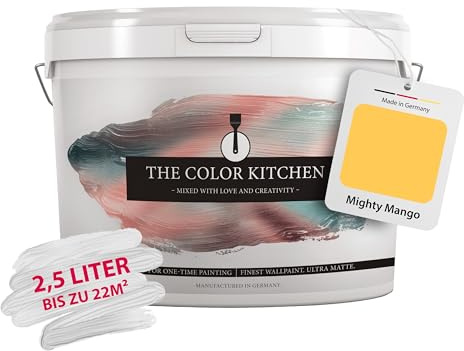 Livingwalls THE COLOR KITCHEN kräftige Wandfarbe - Malerfarbe für farbenfrohe Räume - matte Innenfarbe in Gelb - 2,5l Deckfarbe in TCK5003