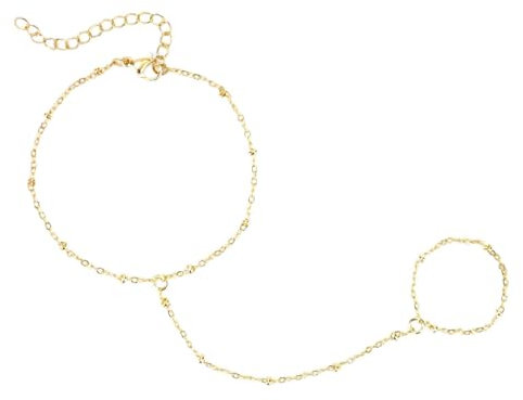 Mikovivi Hand Chain - Gold Stainless Steel Hand Jewelry for Girls & Women