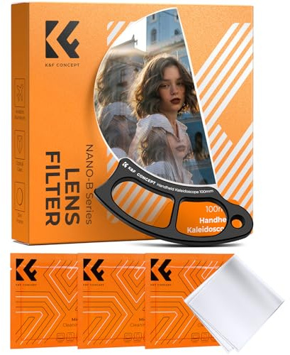 K&F CONCEPT 100mm Half Moon Kaleidoscope Prism Lens Filter Handheld