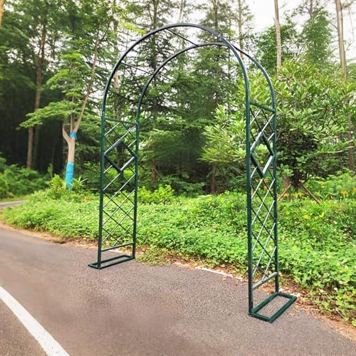 AJTXCSFOQL Arco de Jardín Vintage Enrejado Pérgolas en Hierro Forjado, 230 270 cm Soporte Estable para Plantas Trepadoras, Resistente a la Intemperie(Verde,W220xH270xD40cm)