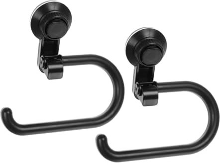 Porte-papier toilette à ventouse - Distributeur mural sans perçage pour cuisine et salle de bain - 17 x 9 x 8 cm - Noir