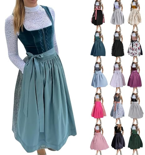 German Dirndl Dress for Women Oktoberfest Costumes Dress Up Outfits Carnival Festival Traditional Bavarian Outfits Blue XX-Large