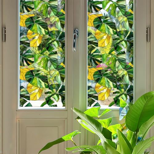 Adhesivos Decorativos para Ventanas Motivos de vidriera Adhesivos electrostáticos Láminas de Color Láminas con Motivos esmerilados Adecuadas Ventanas