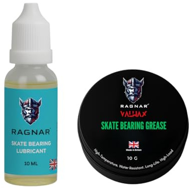 Ragnar Valhax Skate Bearing Lube Kit | Bearing Oil (10 ml), Skate Bearing Grease (10 g), Smooth Speed & Long-Life Protection