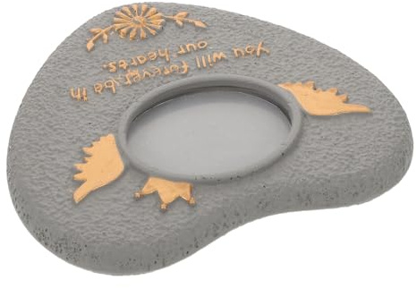 UKCOCO Lápida Conmemorativa para Perros en Jardín, Marcador de Tumba para Mascotas al Aire Libre, Piedra Gris en Forma de Corazón, Placa Memorial Personalizada para Perros Pequeños,