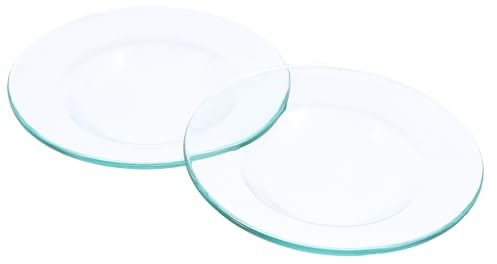 HOMSFOU Placas Calefactoras de Cera Transparentes de 120 Mm para Lámparas de Aromaterapia, 2 Piezas, Accesorios para Quemadores de Aceites y Bandejas Antifugas para Aromaterapia Hogar