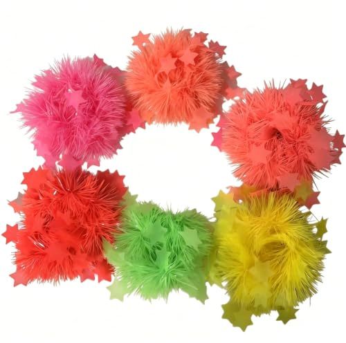 Set di Braccialetti Fluorescenti Karlor, 6 Pezzi Neon Fasce per Capelli a Forma di Stella, Accessori UV per Feste con Effetto Glow, Decorazione per Party Fluorescenti e Neon