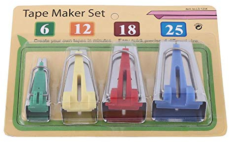4 Pieces/Set Bias Tape Maker Kit 6/12/18/25 mm for Sewing Quilting Awl Adjustable Foot Binding Tool Guide Strips