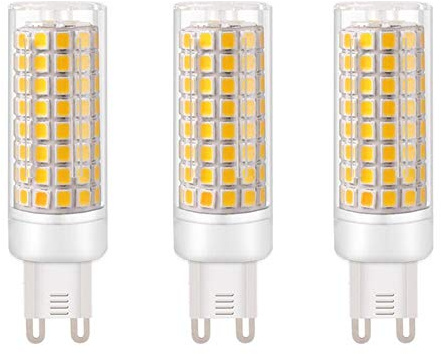 G9 LED Light Bulbs G9 Bi-Pin Base 9W (Equivalent to 100W Halogen Replacement) Warm White 3000K LED Corn Light for Home Living Room Bedroom Chandelier,102 LED 2835 SMD,Pack of 3