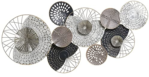 Beliani Elegante Wanddekoration Kreisform Unregelmäßig Metall schwarz/silber Cesium