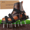 NEUFLY Rasenbelüfter Schuhe, Neueste Faltbar Ergonomie Rasenlüfter Vertikutierer Universelle Größe Hochleistungs-Spike Rasenbelüfter Nagelschuhe für Rasen Garten - Schwarz