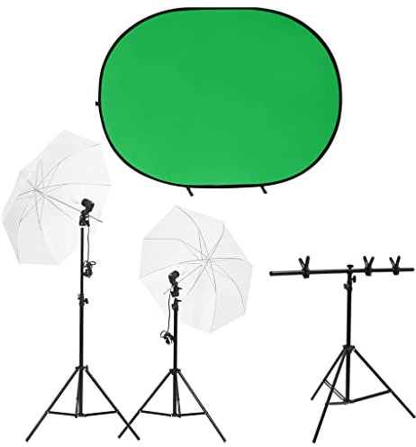 vidaXL Fotostudio-Set mit Leuchten und Hintergrund, Fotostudio Set, Studio Set, Tageslichtlampe, Fotografie Set, Fotostudio Beleuchtung