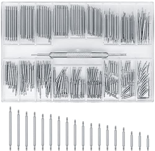 woshilaoDS 396 STK Uhrenarmband Link Pins Federstifte, Uhrenarmband Stifte Federstege Werkzeug, Uhr Entferner Repair Tool Set 8-25 Durchmesser Uhrmacherwerkzeug