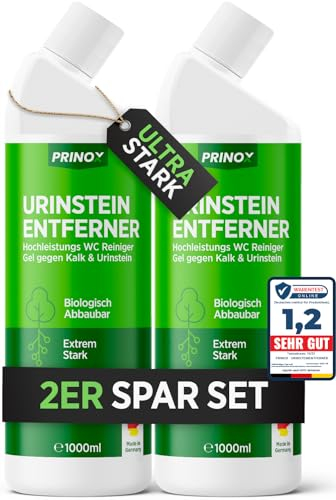 PRINOX 2x Urinsteinentferner EXTRA STARK 1000ml - Profi Urinstein & Kalkentferner Konzentrat - Extrem kraftvoller Urinsteinlöser & WC Reiniger mit Schräghals