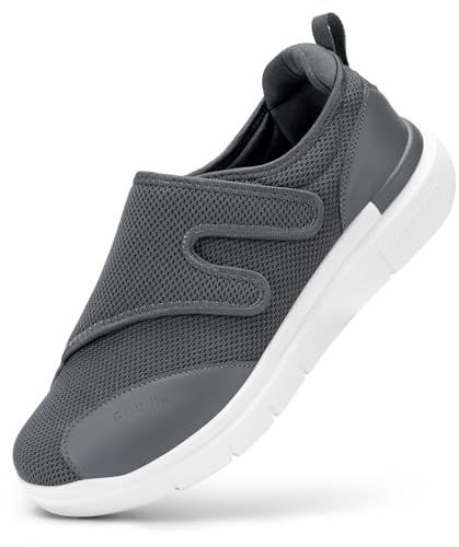 FitVille Scarpe Diabetici per Uomo Extra Larghe per Piedi Gonfi Scarpe Ortopediche Uomo Regolabili per La Neuropatia Dolorosa dei Piedi degli Anziani 43 EU X-Larga