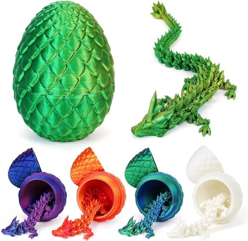Merrwon Figure di drago a sorpresa pasquale, motivo: drago mobile stampato 3D, regalo di Pasqua, giocattolo da scrivania per auto, uffici, case