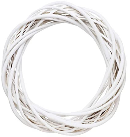 BEAHING Couronne de rotin de Noël, Porte d'entrée de 20 cm Couronne en Osier en Osier Blanche Couronne de Vigne Couronne pour la Porte d'entrée décoration de Noël