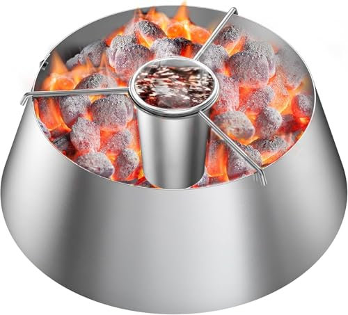 Onlyfire Stainless Steel BBQ Whirlpool with Water Reservoir for Weber 47/57/67 CM Kettle Grill and Weber WSM Cooker, Charcoal Basket for Big Green Egg&Kamado