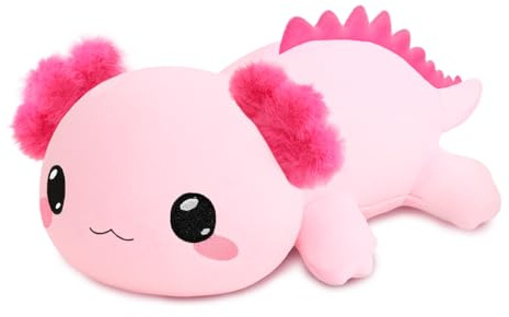 Xfrog vikt Axolotl Plush, stor mjuk leksak mot ångest, rosa Axolotl-tygleksak, söt kramkudde för pojkar, flickor, flickvänner, 25 cm