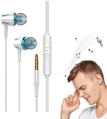 Écouteurs intra-auriculaires sans bruit - Réduction du bruit ambiant | Brille dans le casque en silicone doux pour la peau, ordinateur, téléphone, appareils avec prise jack 3,5 mm